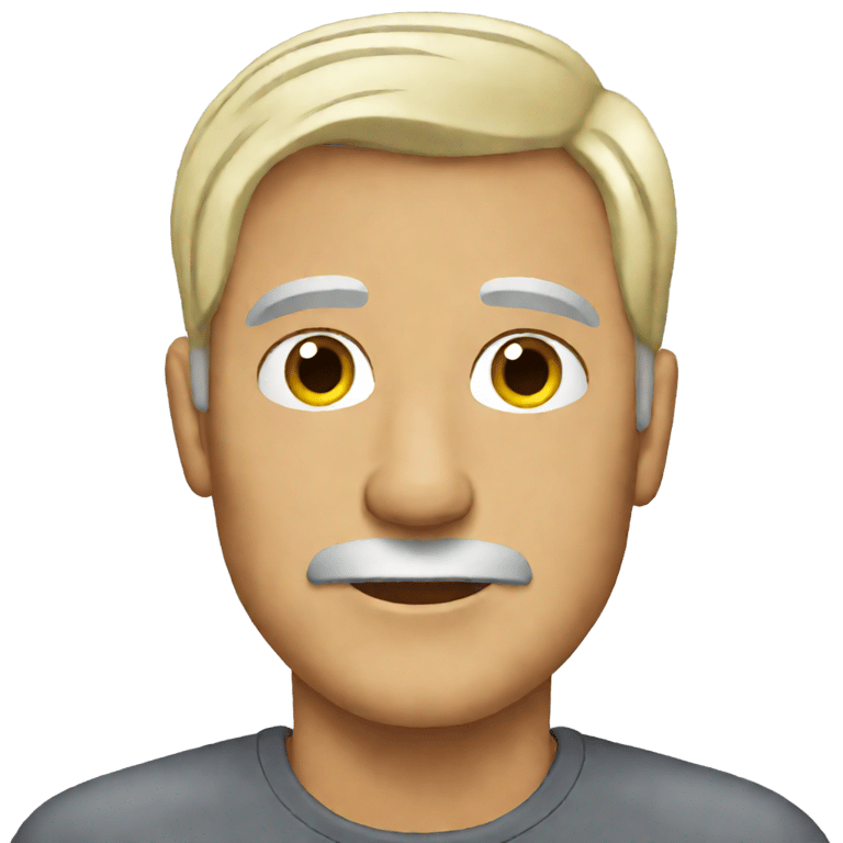 genmoji：中年男性，金发中带有白发