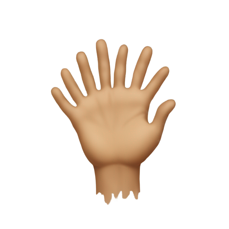 genmoji：一只手在男装上上下移动，类似于自我亲密接触