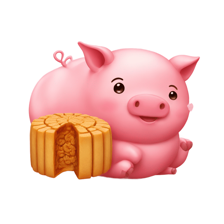 genmoji：月饼戴猪头