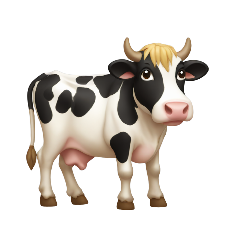 genmoji: A cow in the style of harvest moon magical melody