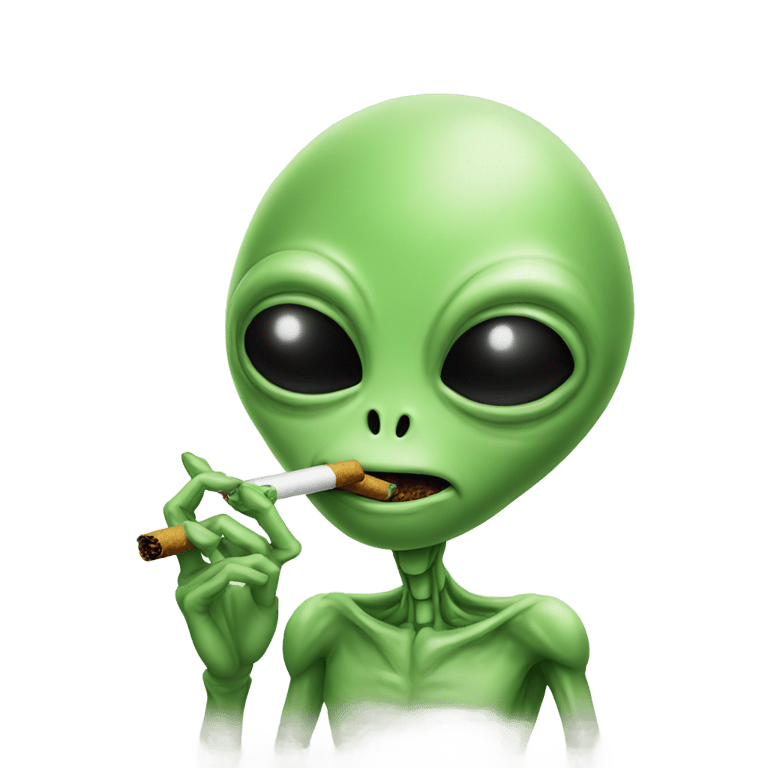 genmoji: alien smoking a blunt