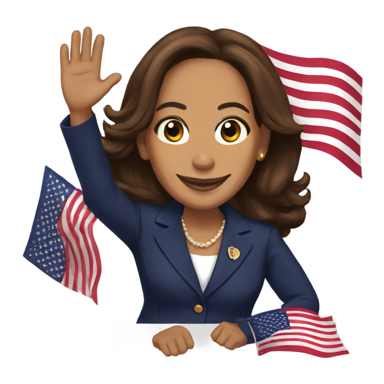 genmoji：卡马拉·哈里斯挥舞美国国旗