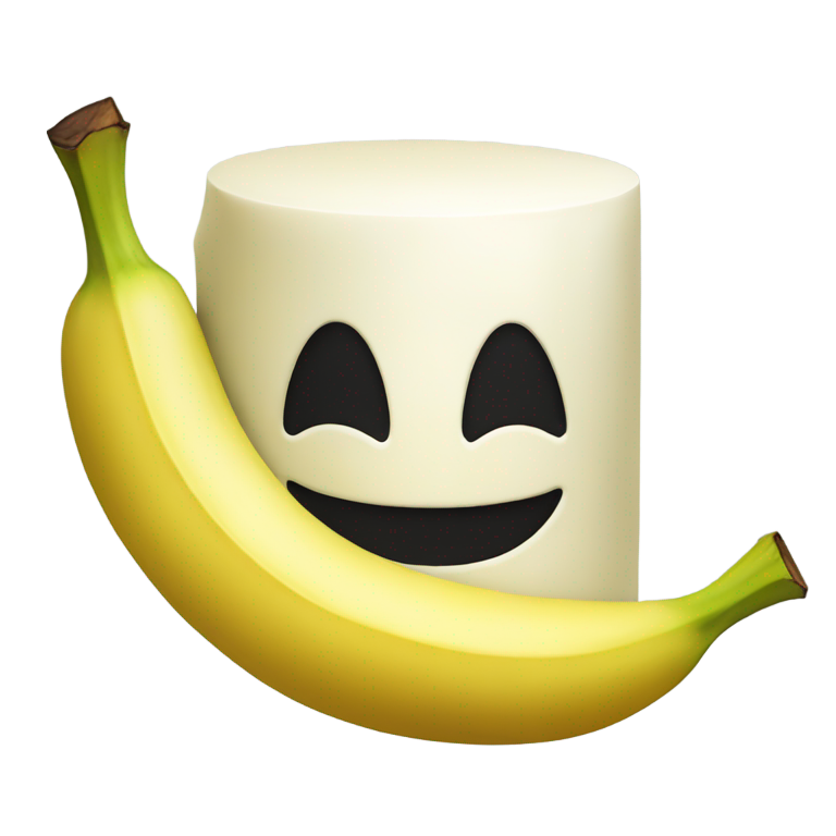 絵文字：Marshmello in the shape of a banana
