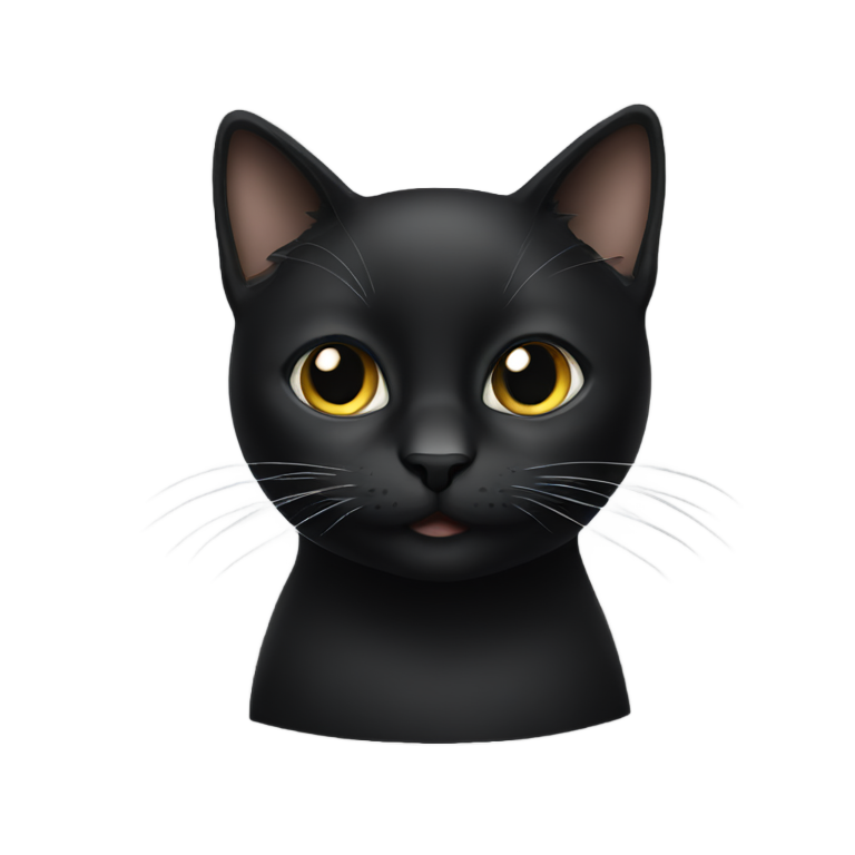 genmoji: black cat with white chin