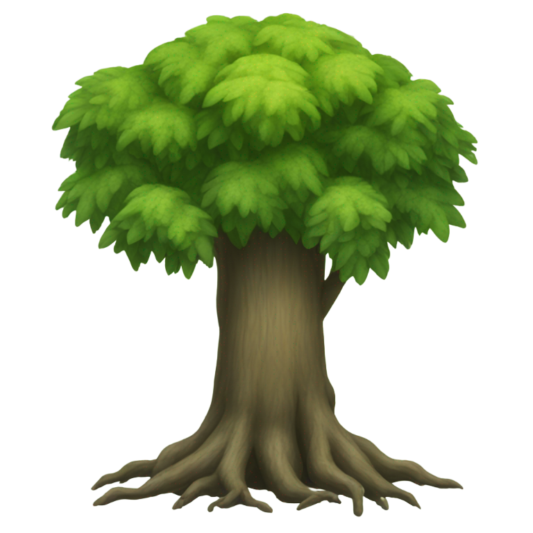genmoji : Un humain-arbre avec de grands pieds
