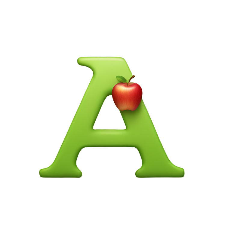 genmoji : Lettre A formée du logo d'Apple Inc.