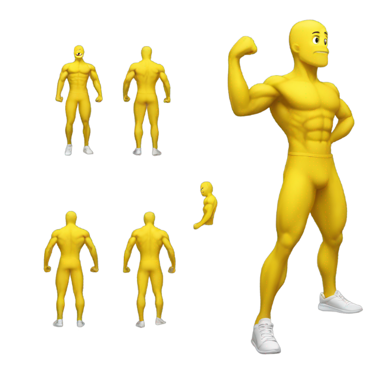genmoji : Homme jaune posant pour la gym