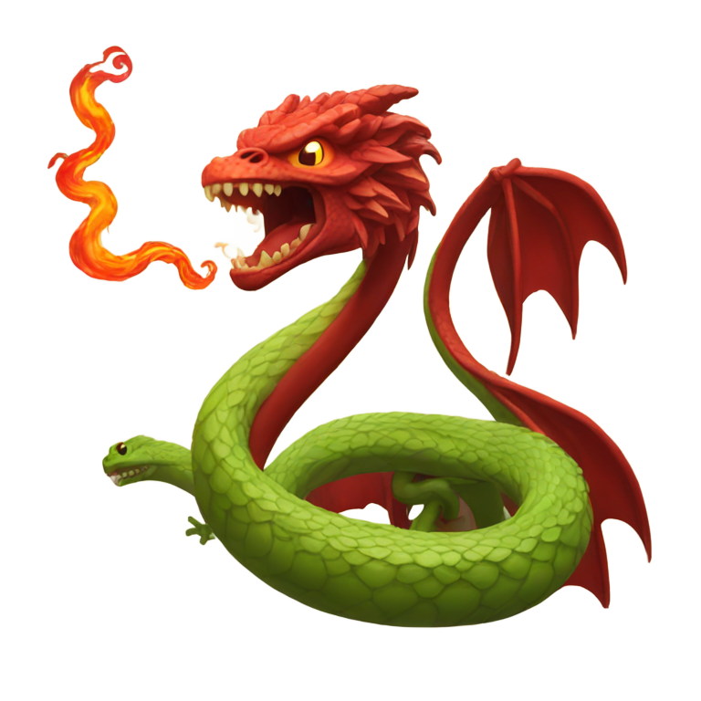 genmoji : Hydre rouge cracheuse de feu