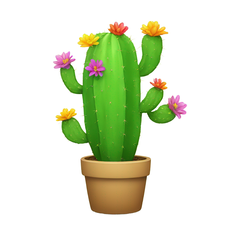 genmoji: A cactus plant the colors of the rainbow