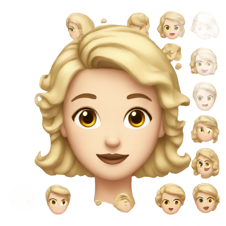 genmoji：短发大耳环的白人女孩