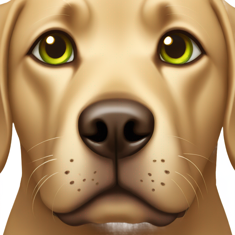 genmoji: A little Labrador brown with green eyes