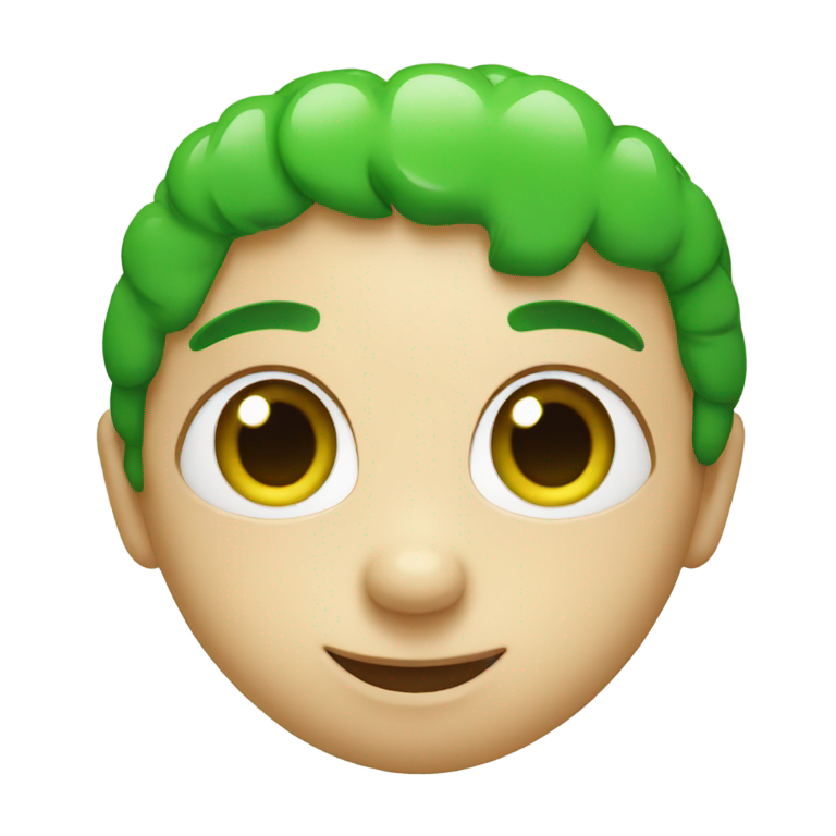 genmoji : Cœur vert avec des yeux en forme de cœur