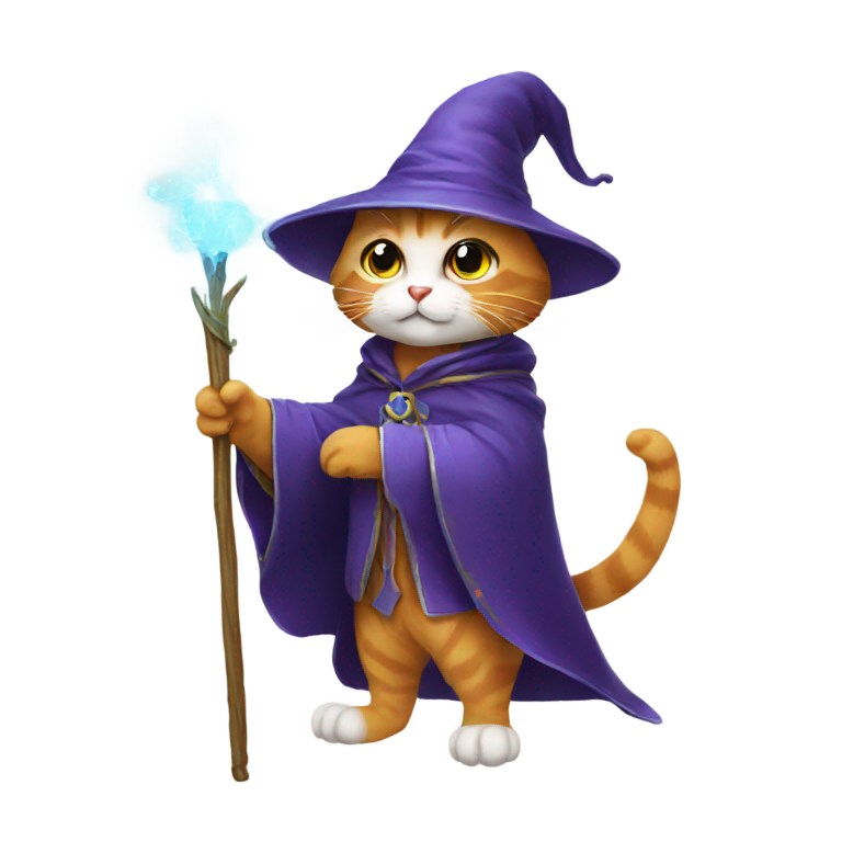 genmoji: small cat wizard
