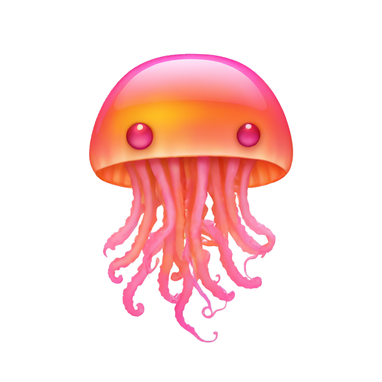 genmoji：粉色和橙色多触手水母