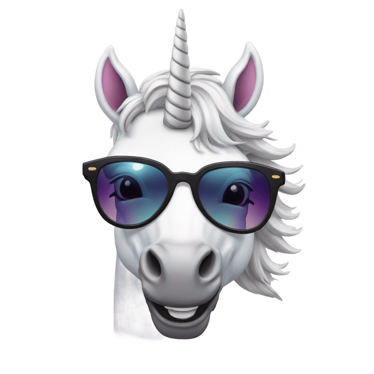 絵文字：unicorn head with sunglasses