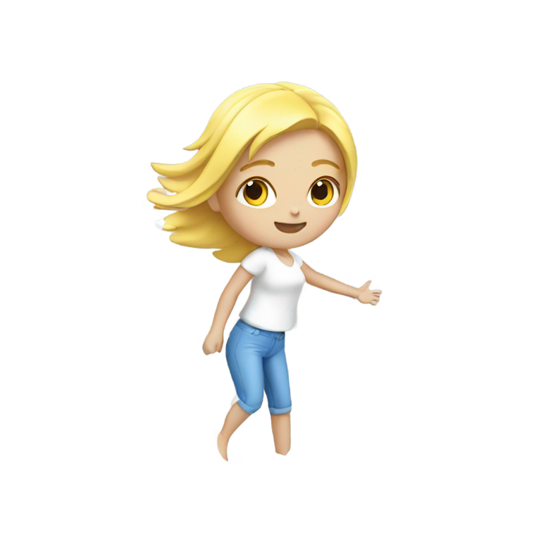 genmoji : Fille normale éclaboussée de peinture blanche