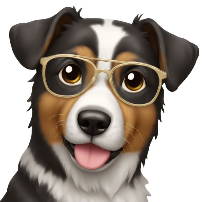 絵文字：眼鏡をかけた犬