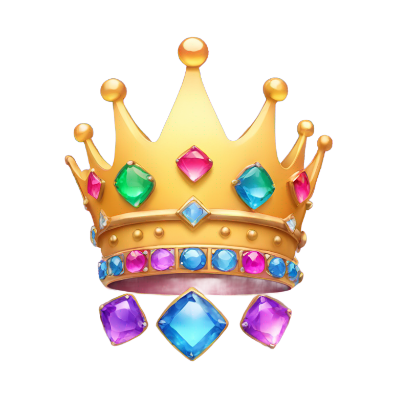genmoji：crown with rainbow gradient gems