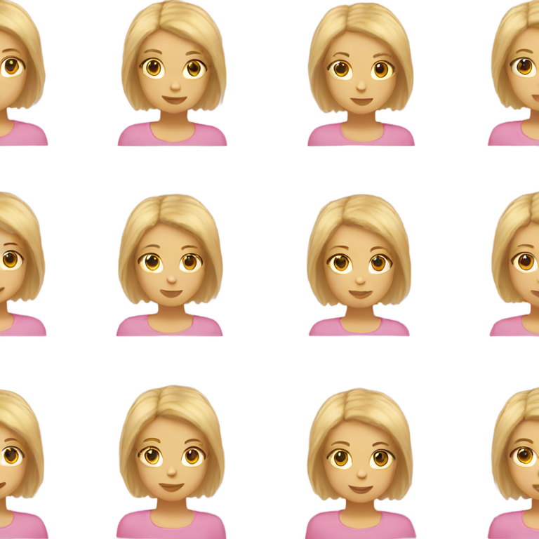 genmoji: Teenager wearing a pink tube top with blond hair in a middle oart