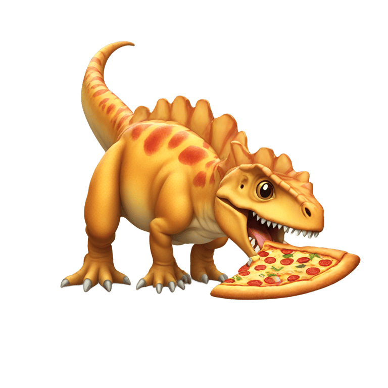 絵文字：dinosaur eating pizza