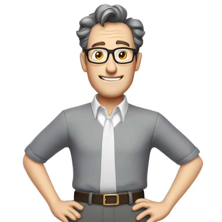 genmoji : Tom Kenny portant une jupe grise