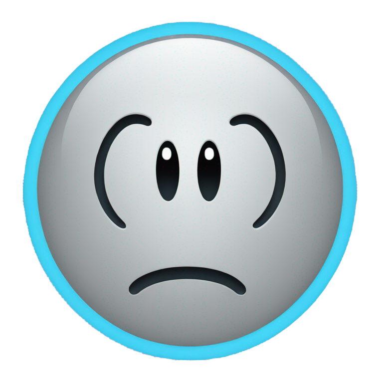 genmoji : Un cercle noir avec un centre bleu clair.