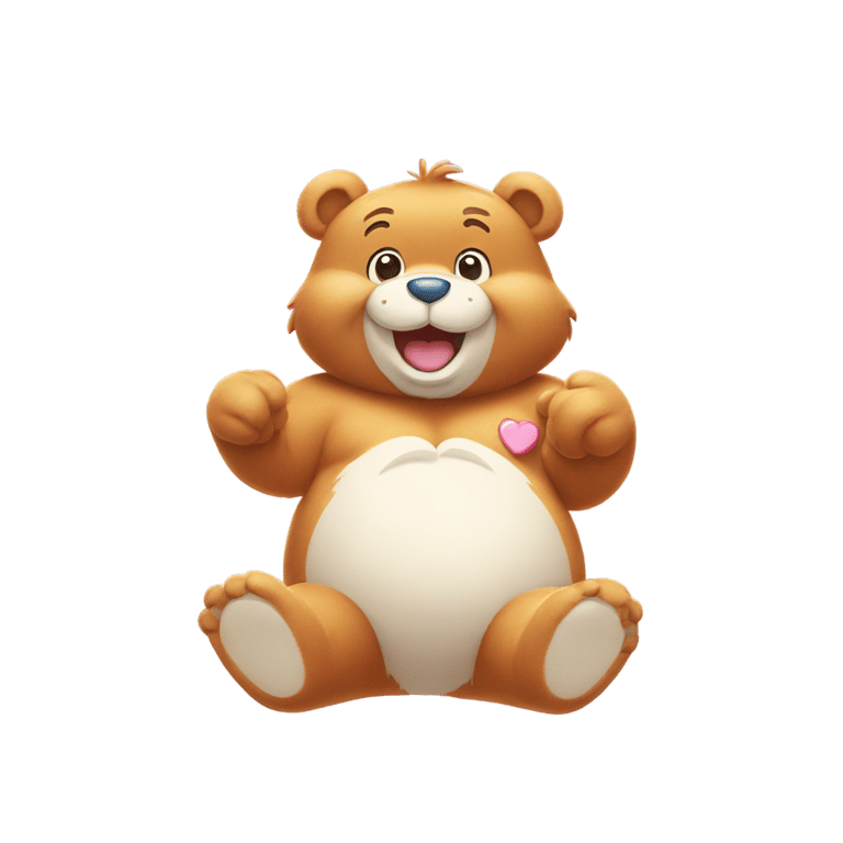 絵文字：Care Bear with a smiling face with Heart-Eyes on his belly.