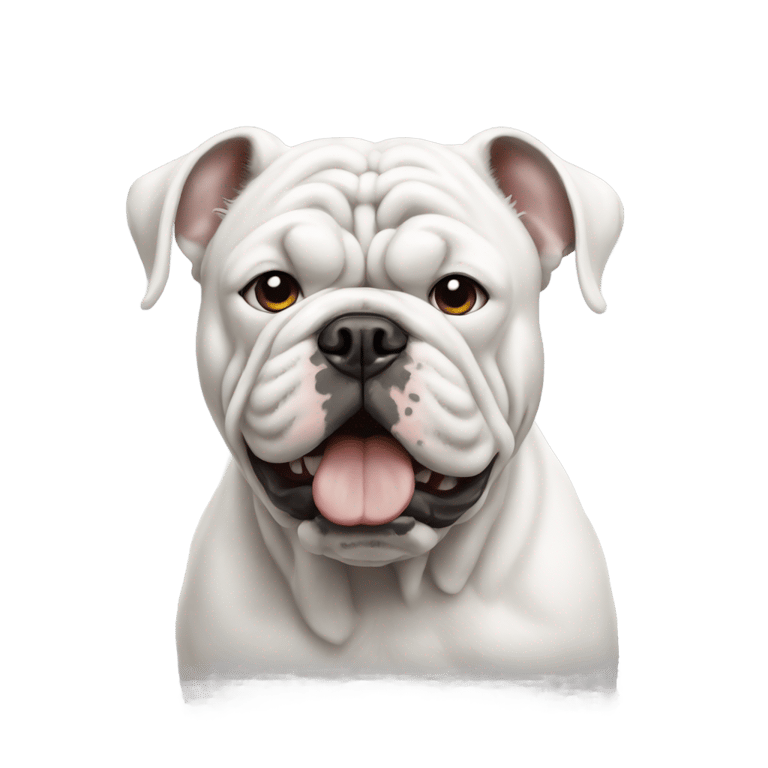 genmoji : a white bulldog with dreads