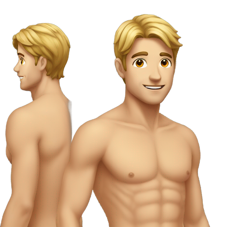 genmoji : Très bel homme nu de dos