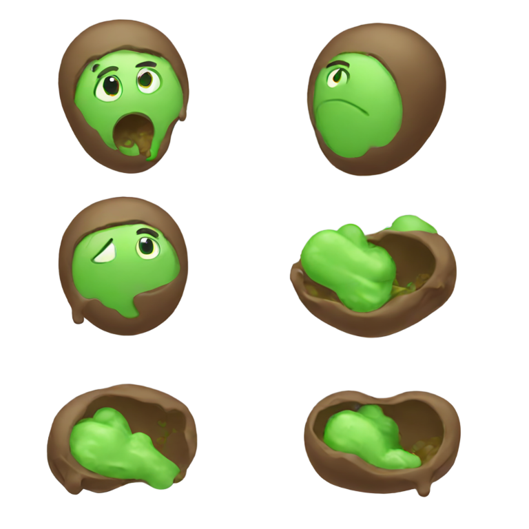 genmoji: Man eating green poop