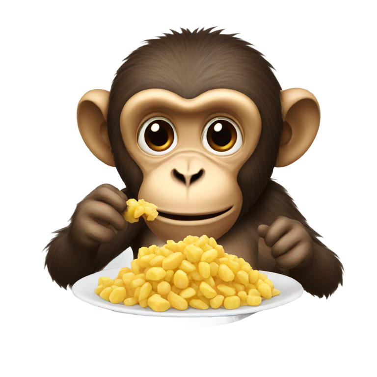 genmoji: monkey eats