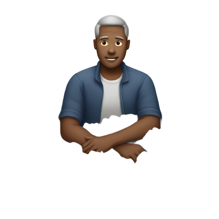 genmoji：男人躺在灰堆中