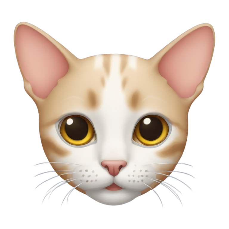 絵文字：cat head with bald spot