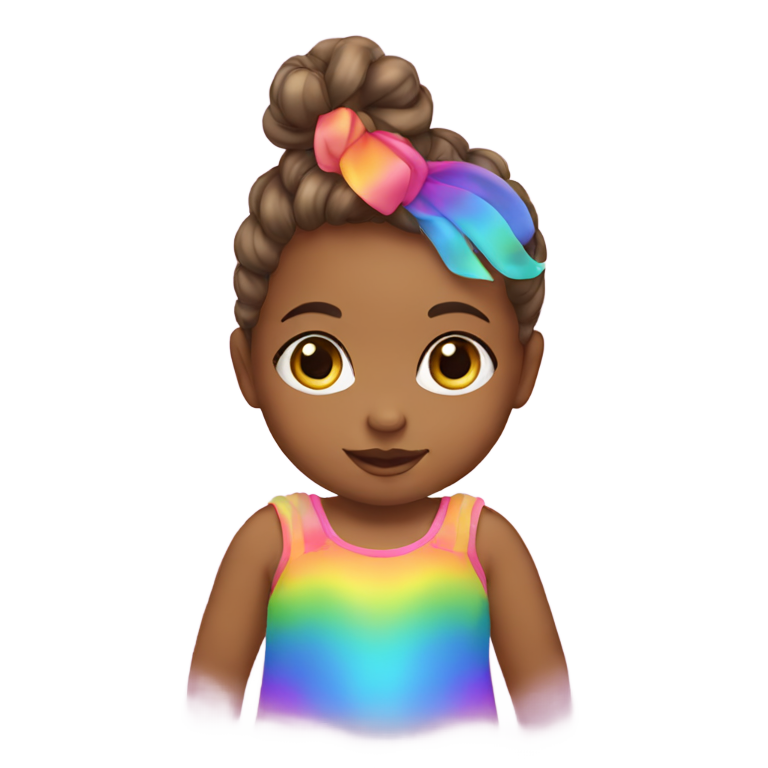 genmoji：婴儿女孩彩虹裙
