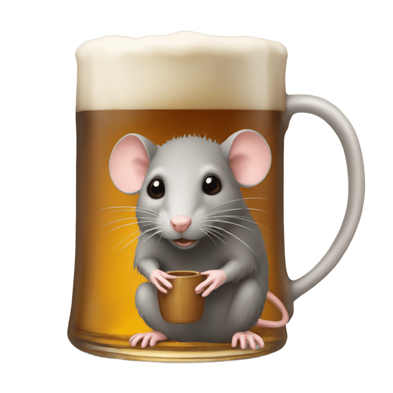 絵文字：rat next to a mug of ale