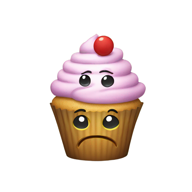 genmoji：愤怒表情符号和一个纸杯蛋糕