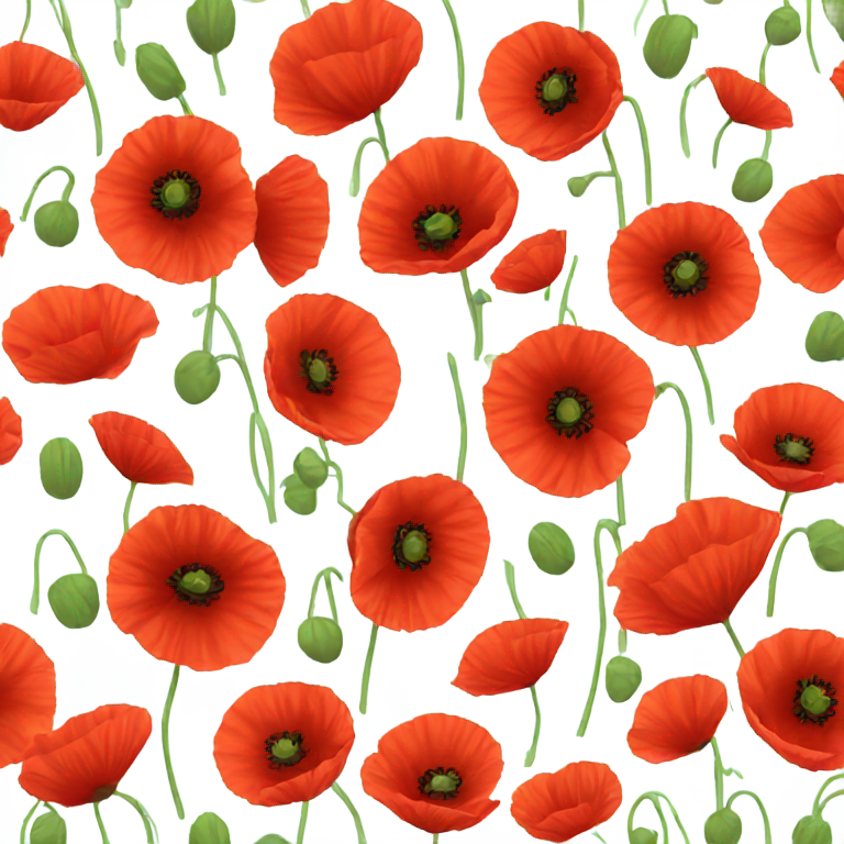 genmoji: red poppies