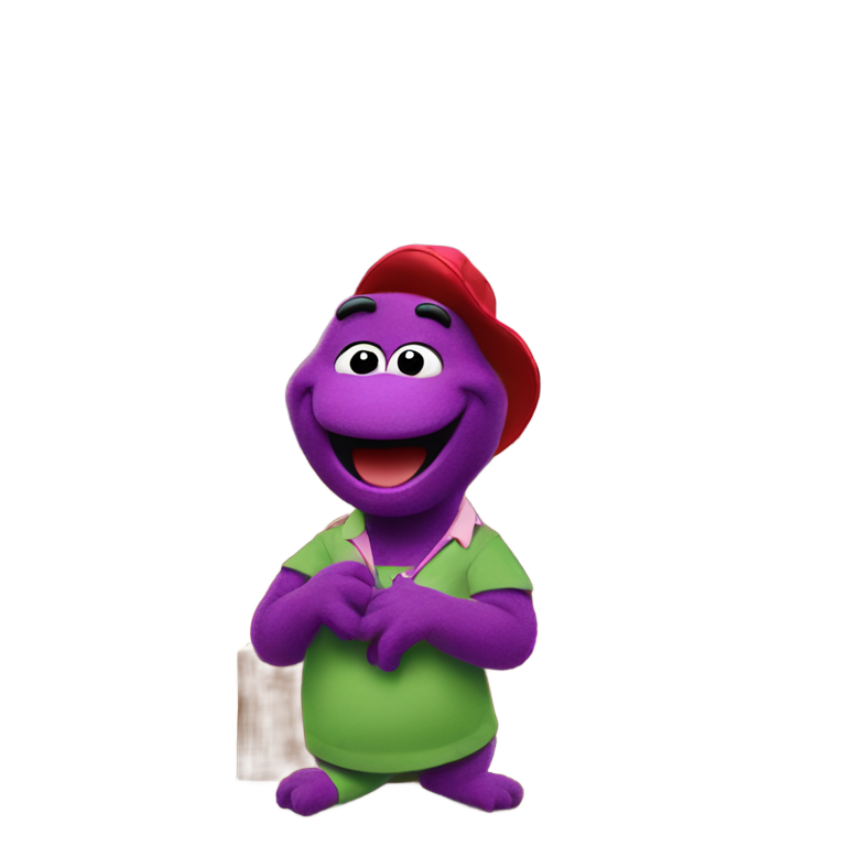 絵文字：Barney visits at ruby girl apartment