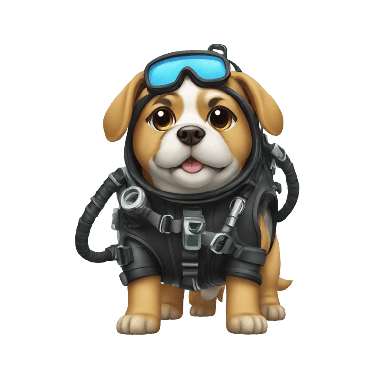 genmoji：一只穿着潜水装备的狗