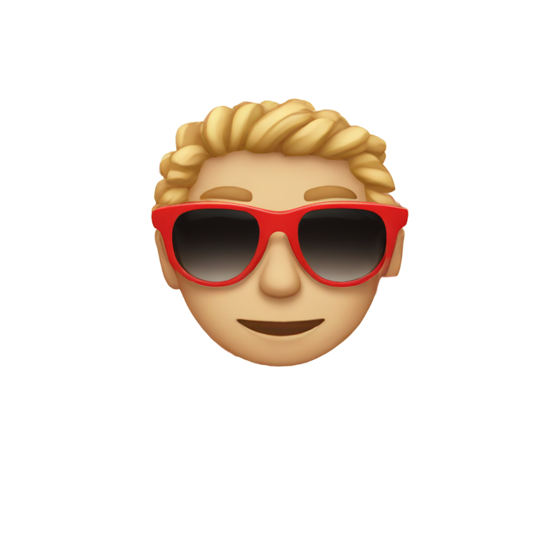 genmoji: a red Linden with sunglasses