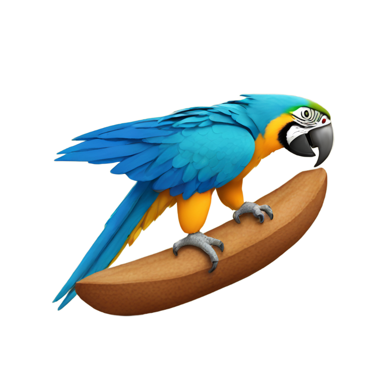 genmoji: Macaw cracking open a Brazil nut