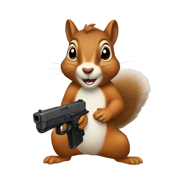 genmoji : Écureuil avec un Glock