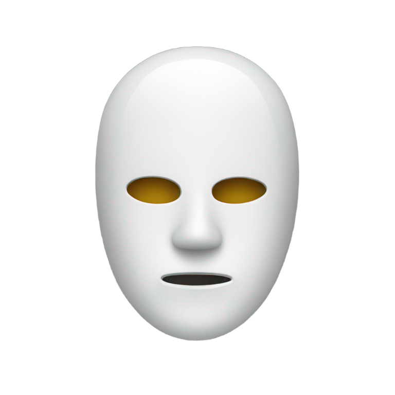 genmoji：一个戴着白色有眼孔面具和头顶Txapela的男人的表情符号