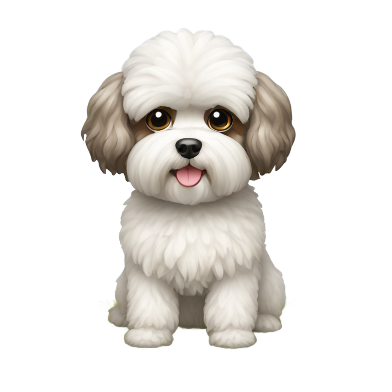 genmoji : Shi tzu caniche assis sur l'herbe