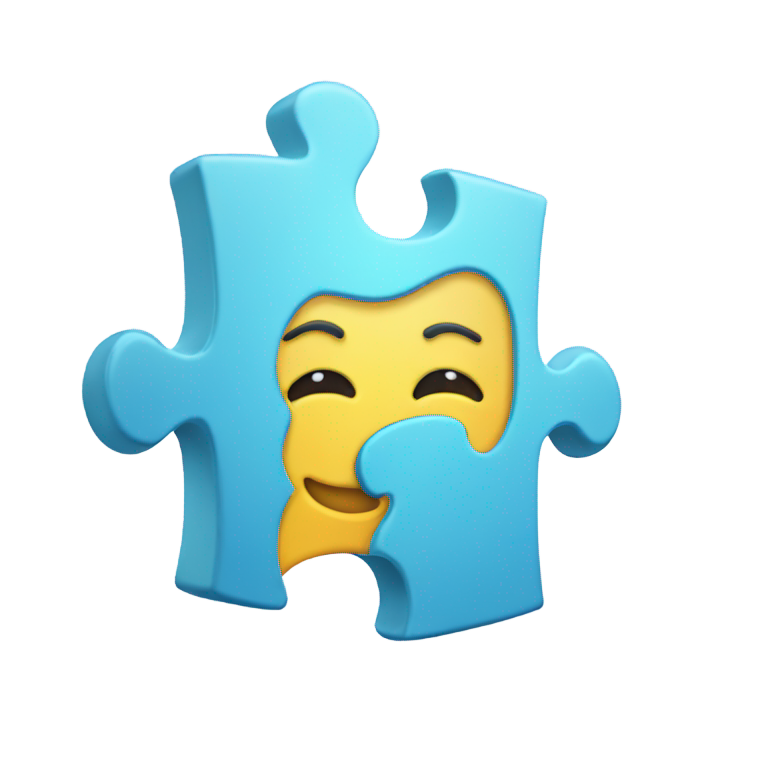 genmoji：卡通浅蓝色拼图块