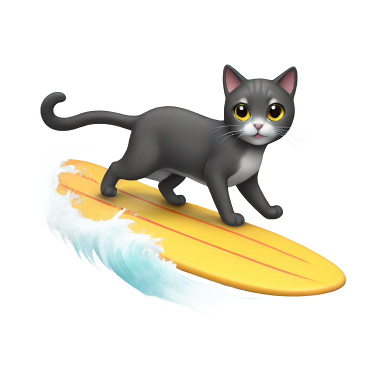 prompt: 一只冲浪的猫