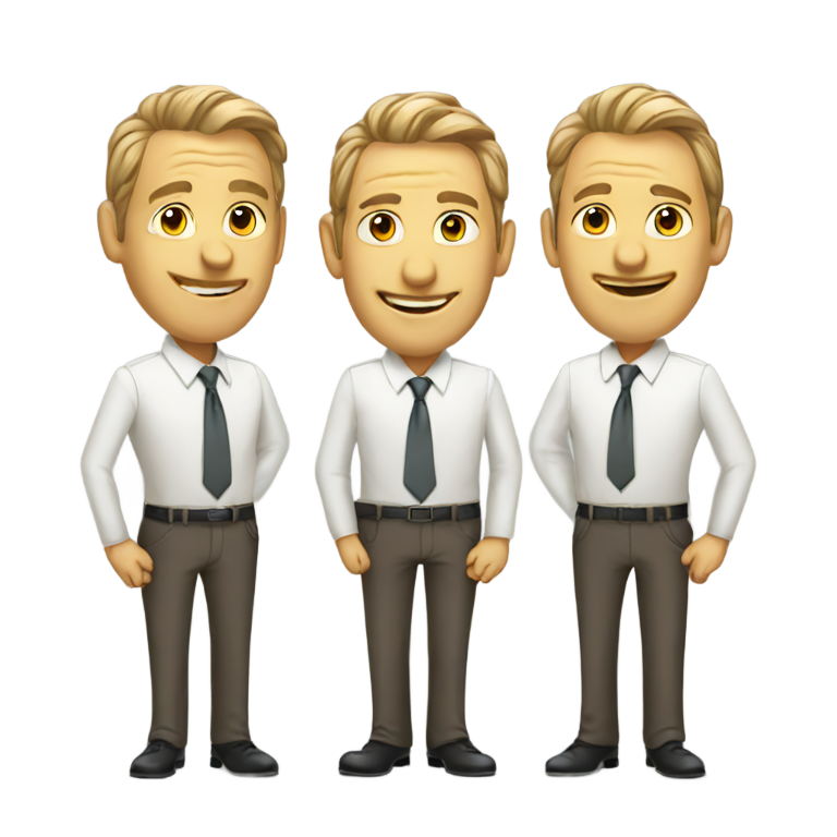 genmoji：3只商人蟋蟀站立