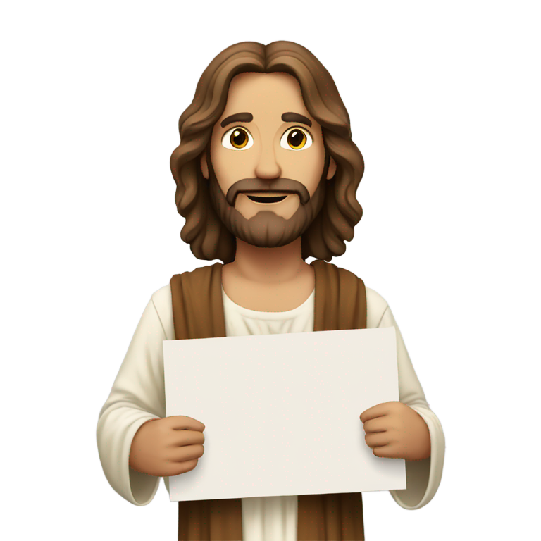 絵文字：イエスがプラカードを持っている