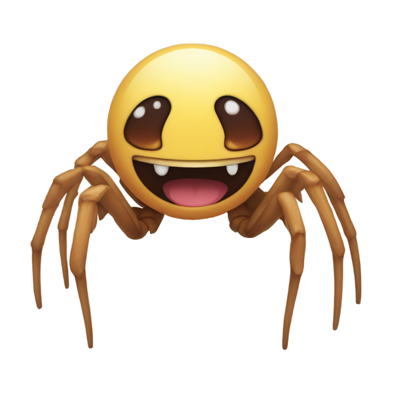 絵文字：アンダーテールのキャラ以外なら何でも、頬を赤らめさせてください。大きな黒い_voidの目から肉が漏れ出し、できるだけ多くの鋭い歯を持つ広い笑みと、内部にクモを配置してください。
