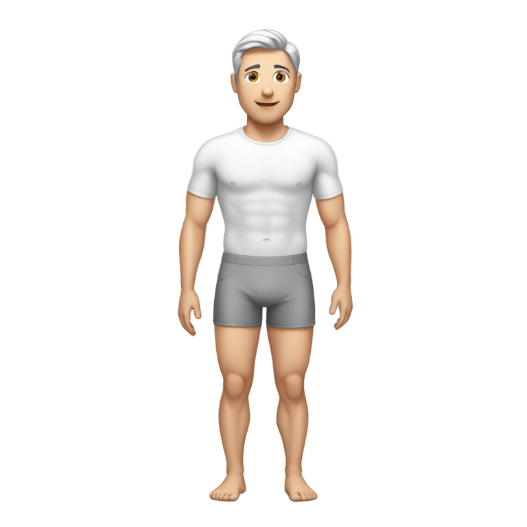 genmoji：白人男子穿着灰色内裤